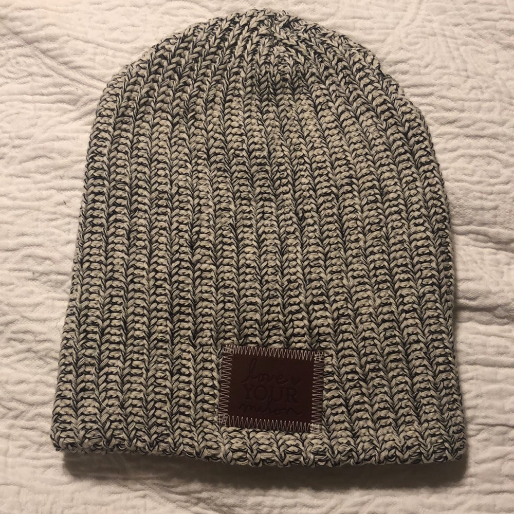 Love Your Melon black speckled beanie